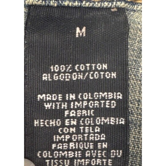 DKNY Womens Button Up Tailored Blue Medium Wash Denim Jacket Sz M - Picture 9 of 10